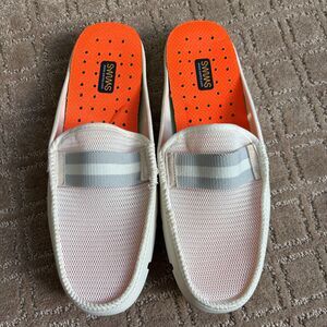 Swims Slide Loafer Boat Shoes Men 9 White Gray Slip-On Classic Clog Mule Slipper